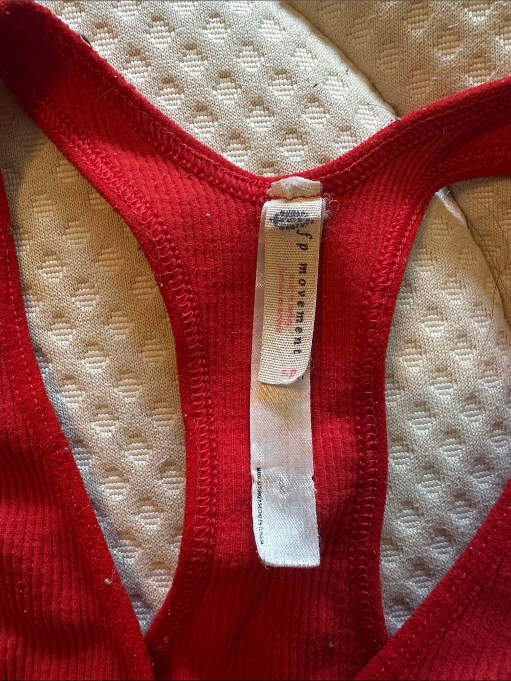 Free People Red Ribbed Racerback Crop Tank - Picture 2 of 3